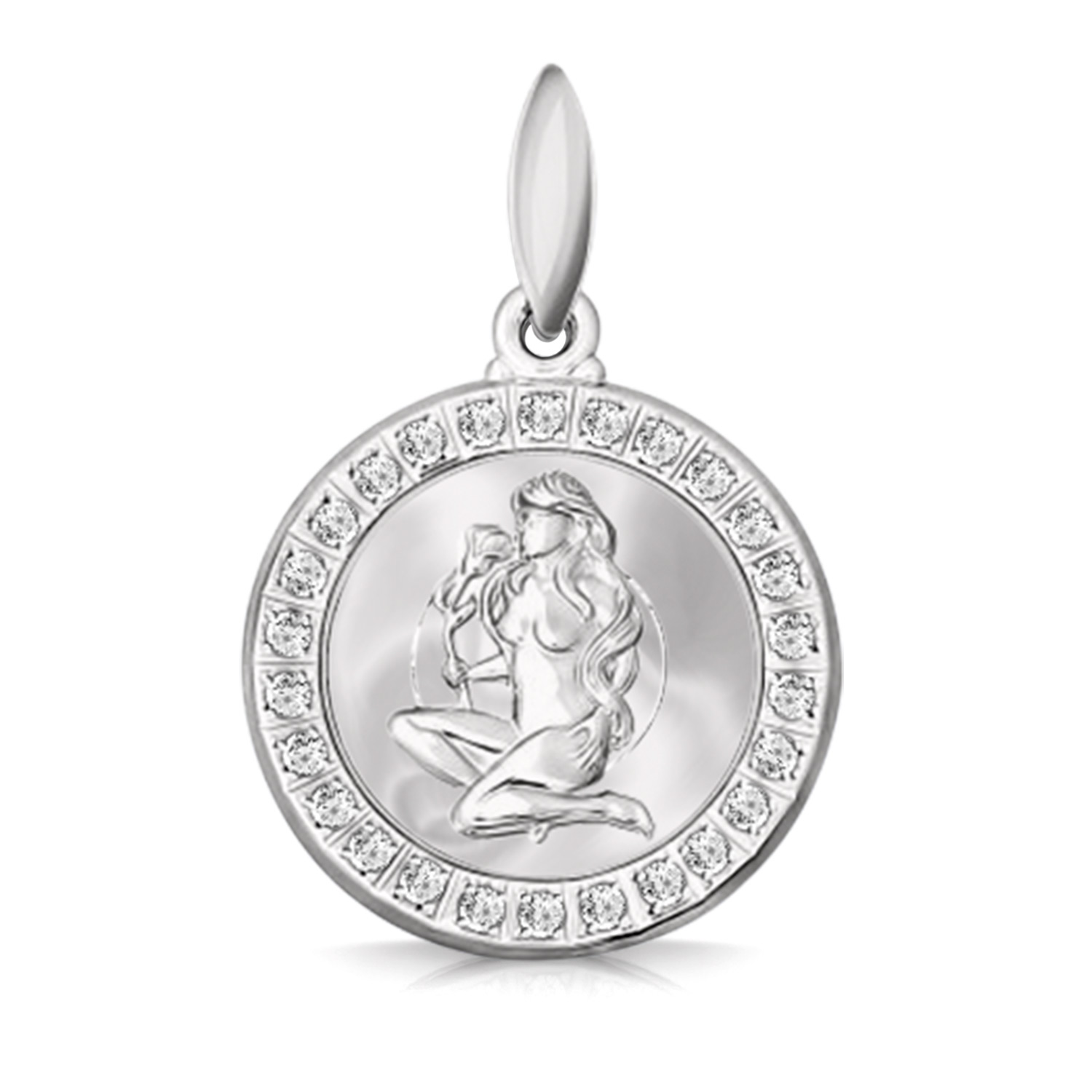 Anhänger Sternzeichen Jungfrau (24.08 - 23.09) aus 925er Silber mit Zirkonia