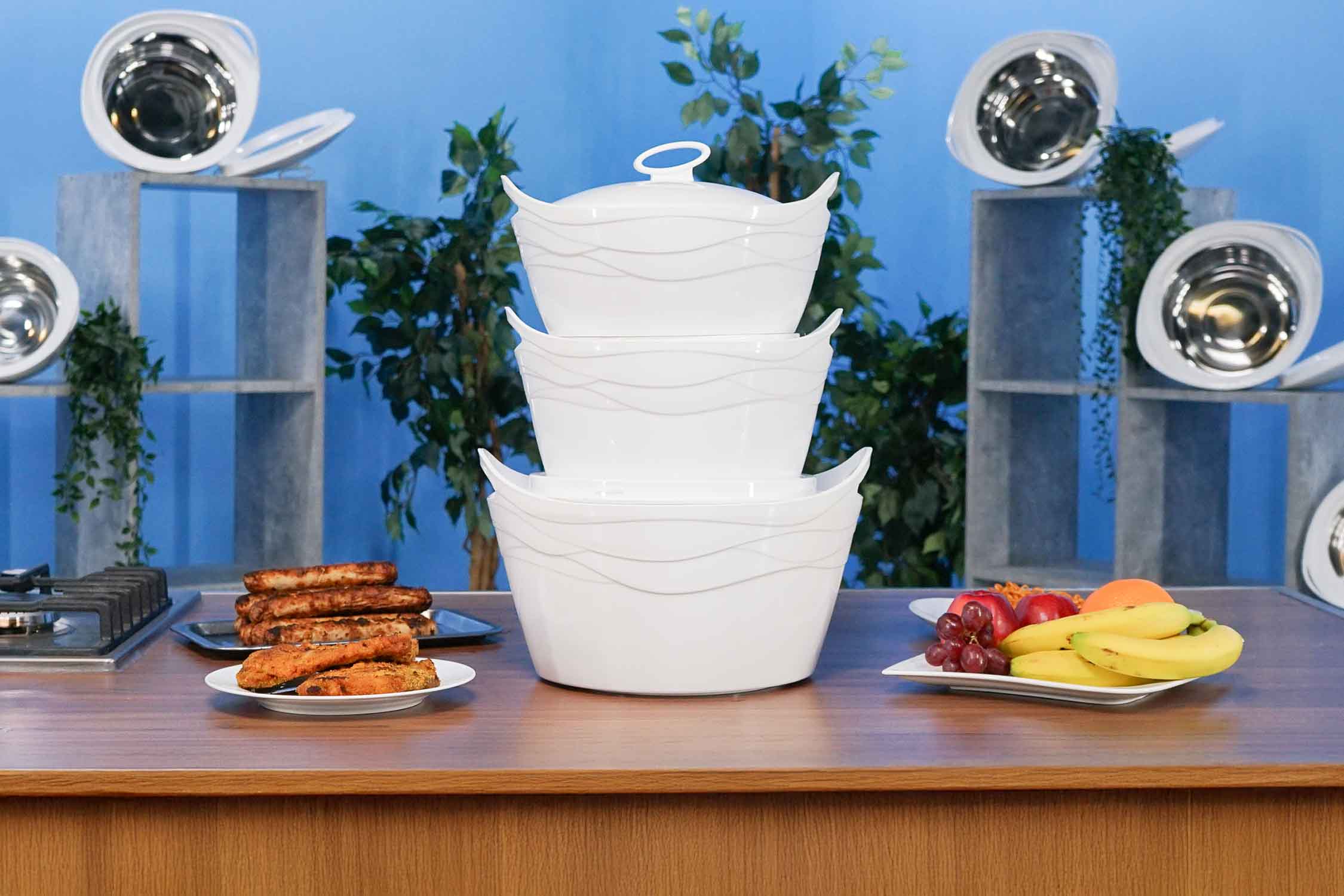 SMAK Thermoschüssel 3er Set mit Deckel (2.5, 3.5 und 5 Liter)