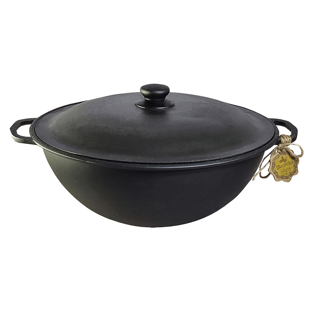 Kasan - WOK aus Gusseisen mit Aludeckel, 8 L