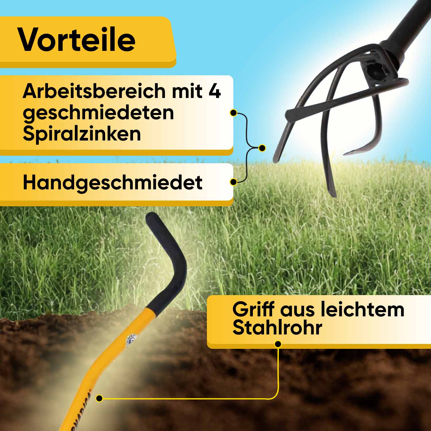 TORNADICA Manueller Kultivator und kleine Gartenkralle in einem