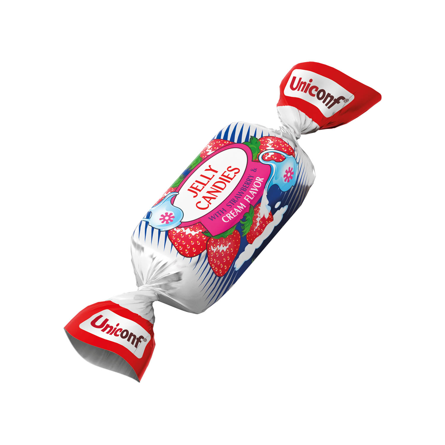 Schokoliertes Geleekonfekt mit Erdbeer-Sahne-Geschmack, 210g