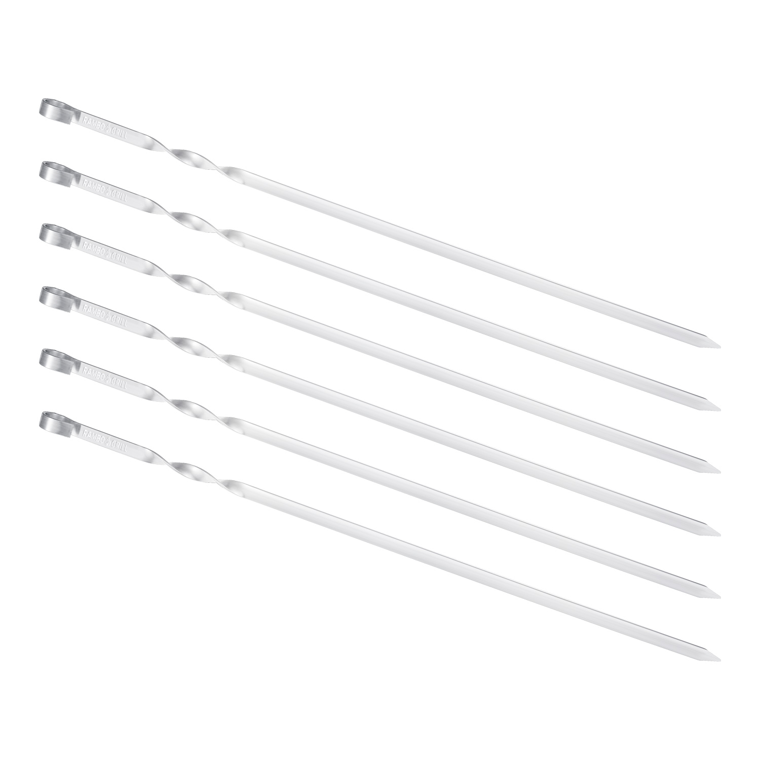 Rambo Grill Edelstahl-Grillspieße (6 Stück, 50 cm)