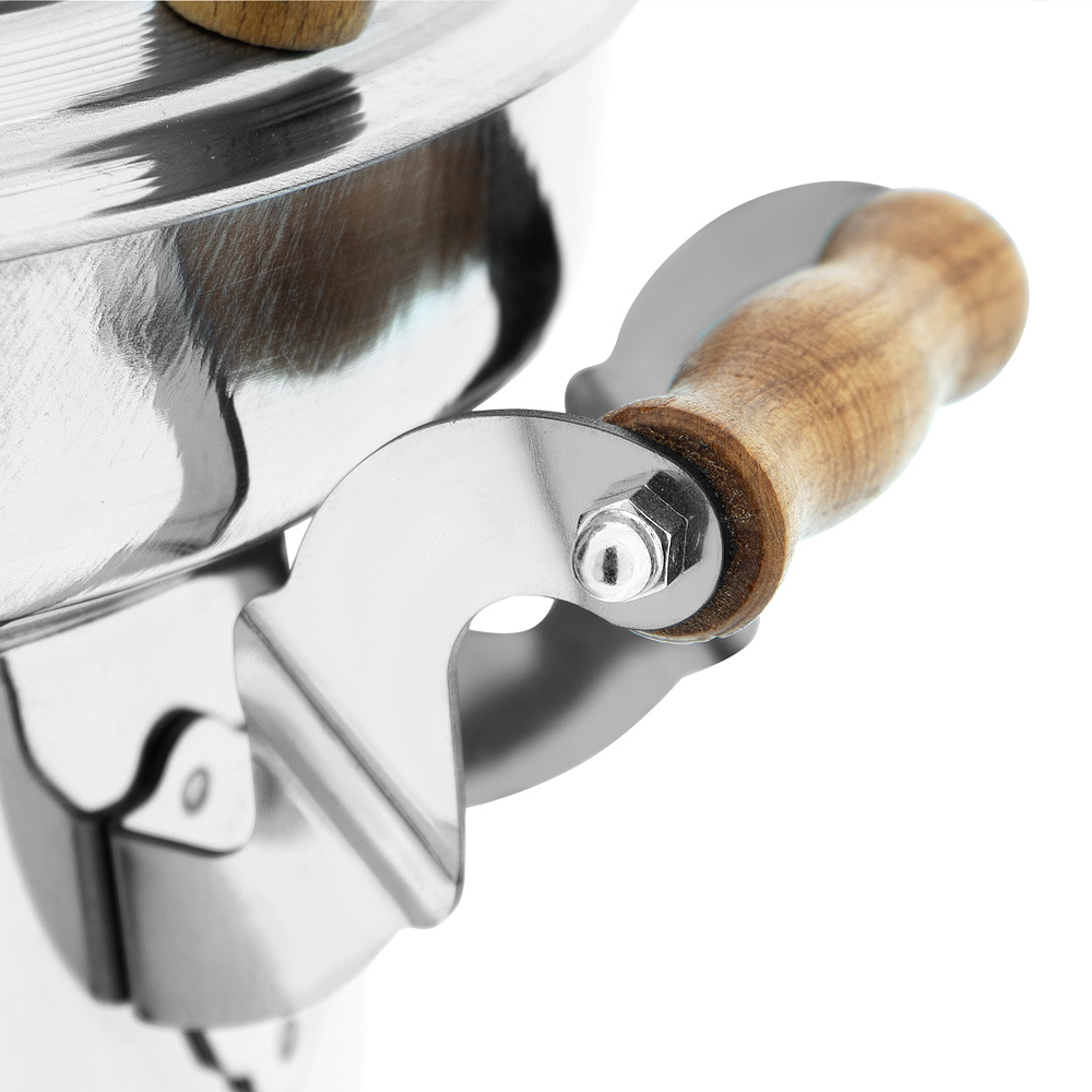 Samowar aus Edelstahl mit Holzgriffen, 5 Liter