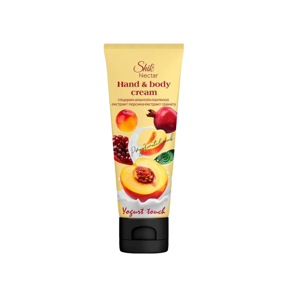 Shik Nectar Hand- und Körpercreme, Pfirsich und Granatapfel, 75 ml
