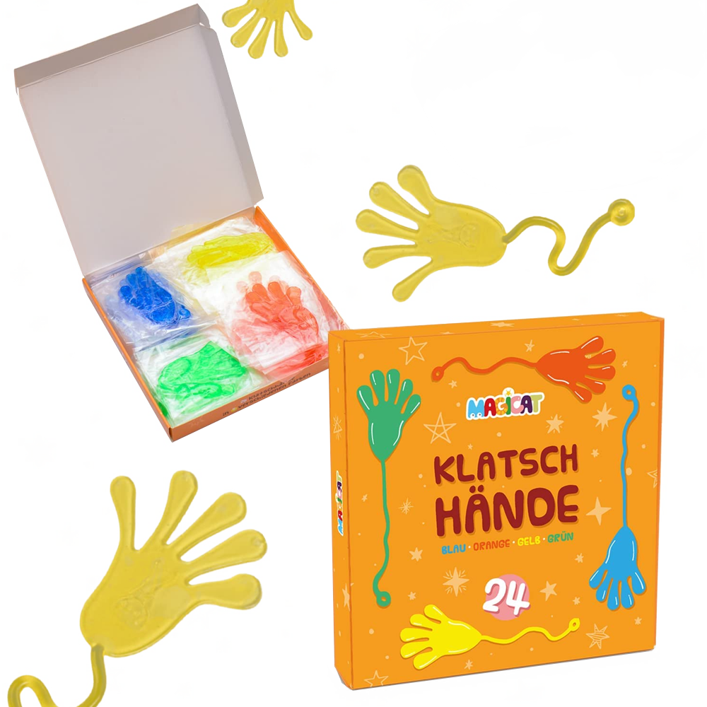 Magicat Premium Klatschhände XXL Set, 24 klebrige Glibberhände