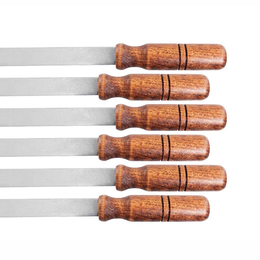 ADANA Premium Grillspieß aus Edelstahl, 6 Stück, Länge 60 cm, mit Tasche