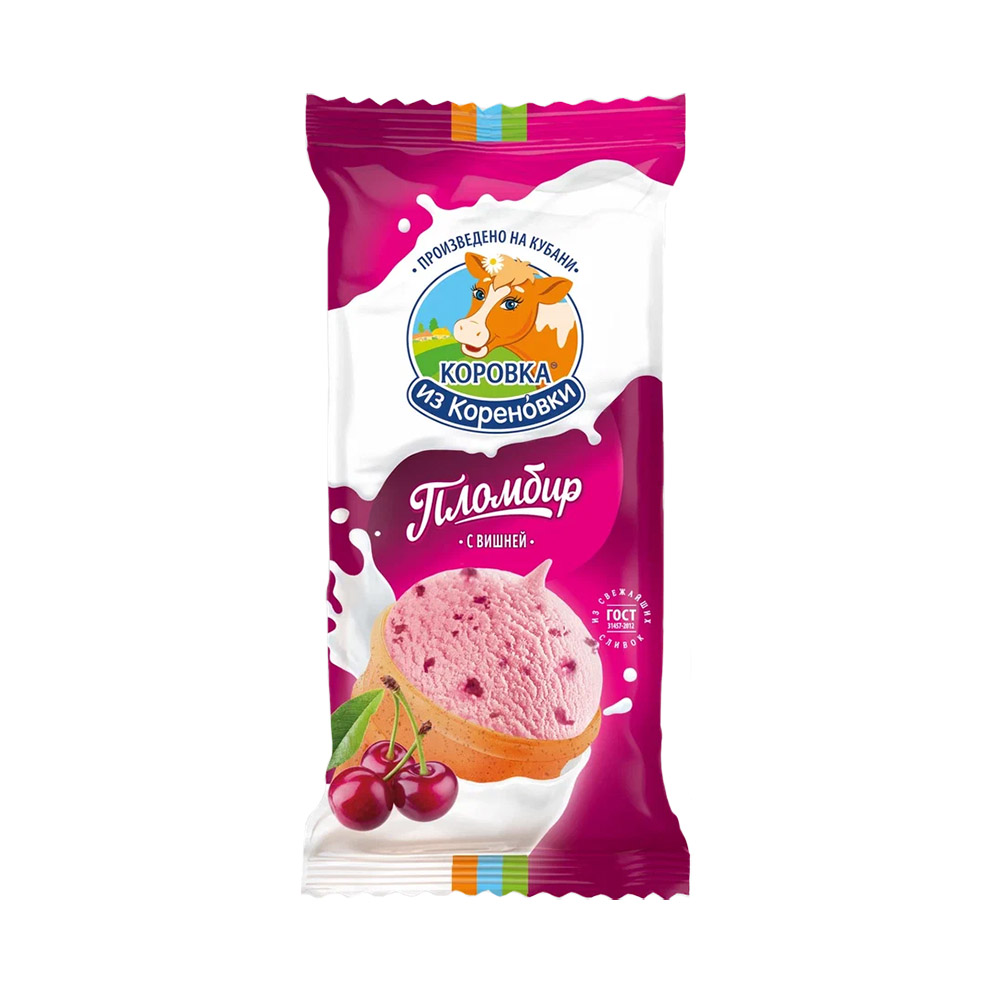 KiK Eis Plombir mit Kirsche, im Waffelbecher, 100 g