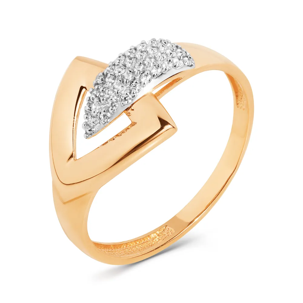 Damenring, Russisches Rotgold 585, mit Zirkonia