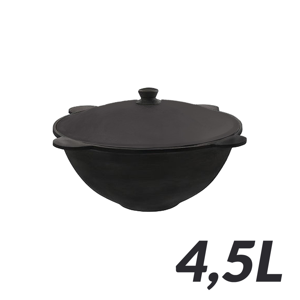 Uzbekischer Kasan aus Gusseisen mit Aludeckel, 4,5 L