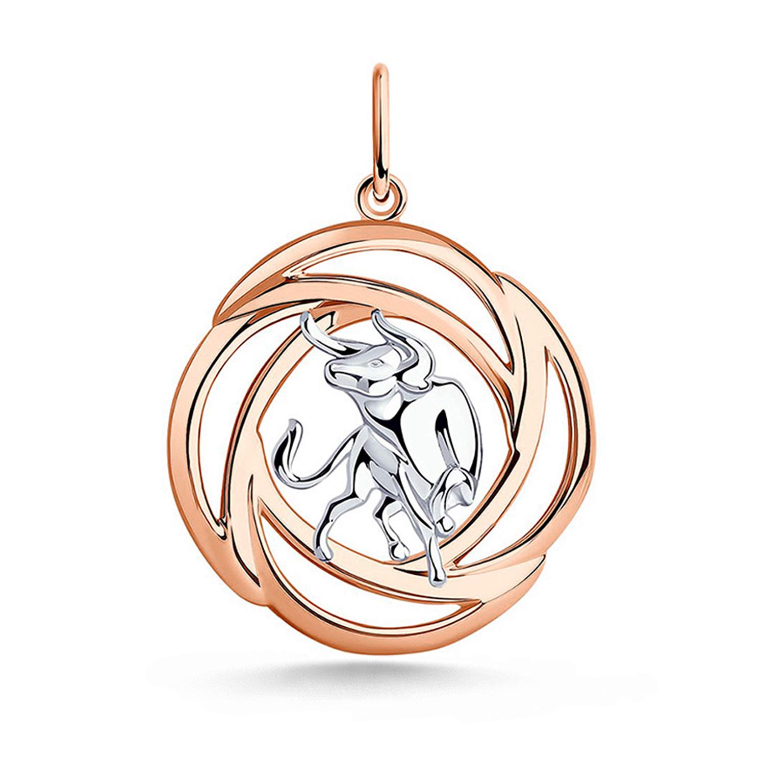 Diamant Sternzeichen-Anhänger Stier aus vergoldetem 925 Silber