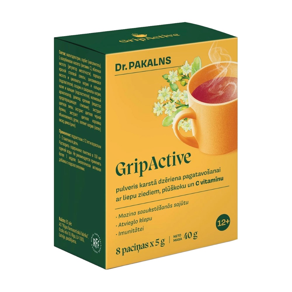 DR. PAKALNS GripActive Heißgetränk, Sachets, 8 Stück