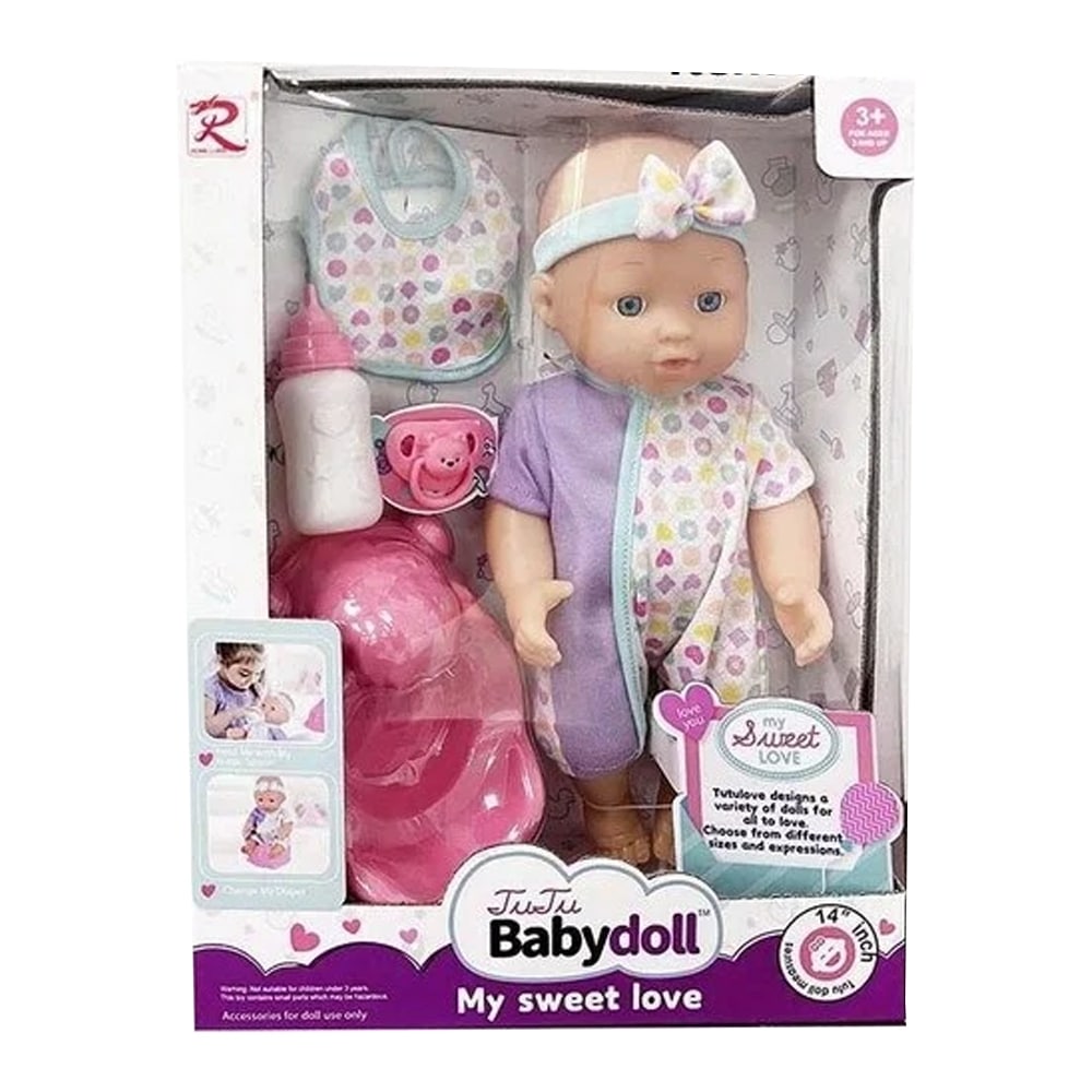 Puppe mit Zubehör 5-tlg,30 cm