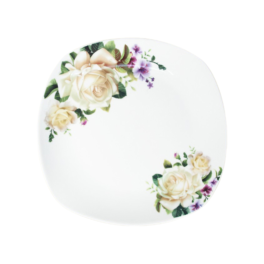 Teller-Set "Weiße Rosen", 3 St.