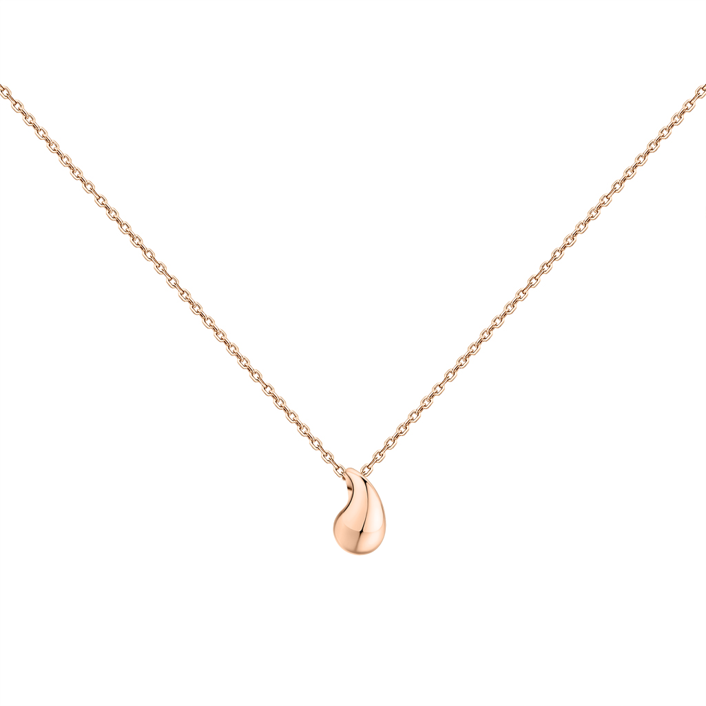 Collier mit tropfenförmigem Anhänger aus Rotgold 58Collier mit tropfenförmigem Anhänger aus Rotgold 585, Anhängerlänge ca. 12 mm, Kettenlänge ca. 44-48 cm