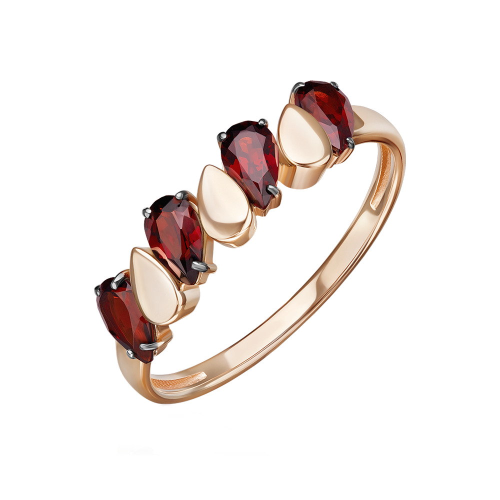 Damenring, Russisches Rotgold 585, mit Granaten