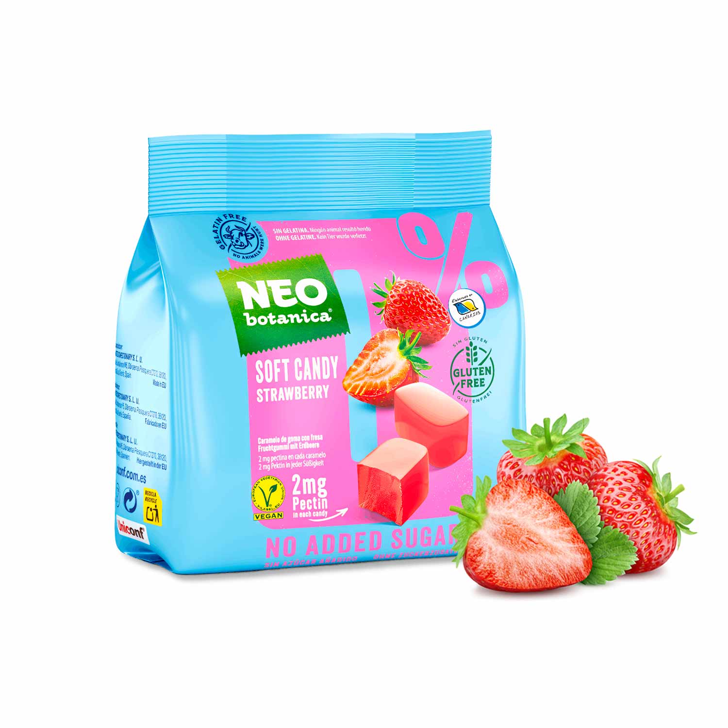 NEO Botanica Fruchtgummibonbons mit Erdbeere, 0% Zuckerzusatz, 120g