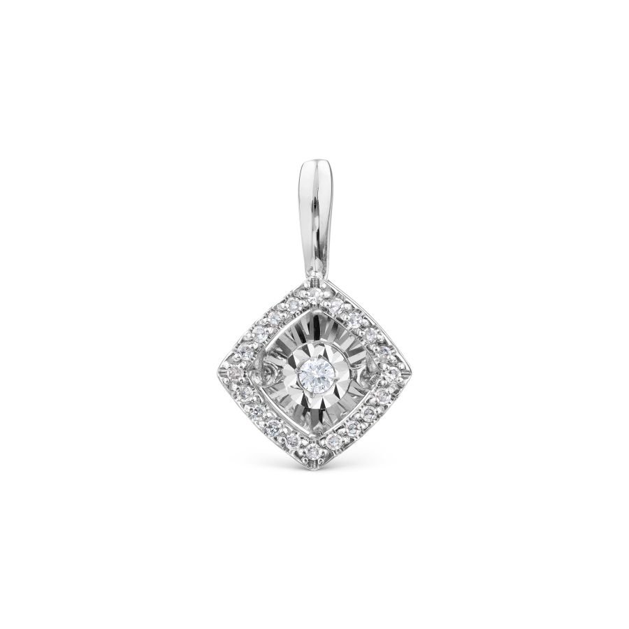Anhänger, Weißgold 585, mit Brillanten ca. 0,091 ct. HSI, Höhe ca. 15 mm