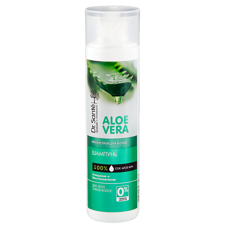 Dr. Sante Aloe Vera Shampoo für sanfte Reinigung von beschädigten und trockenen Haare, 250 ml