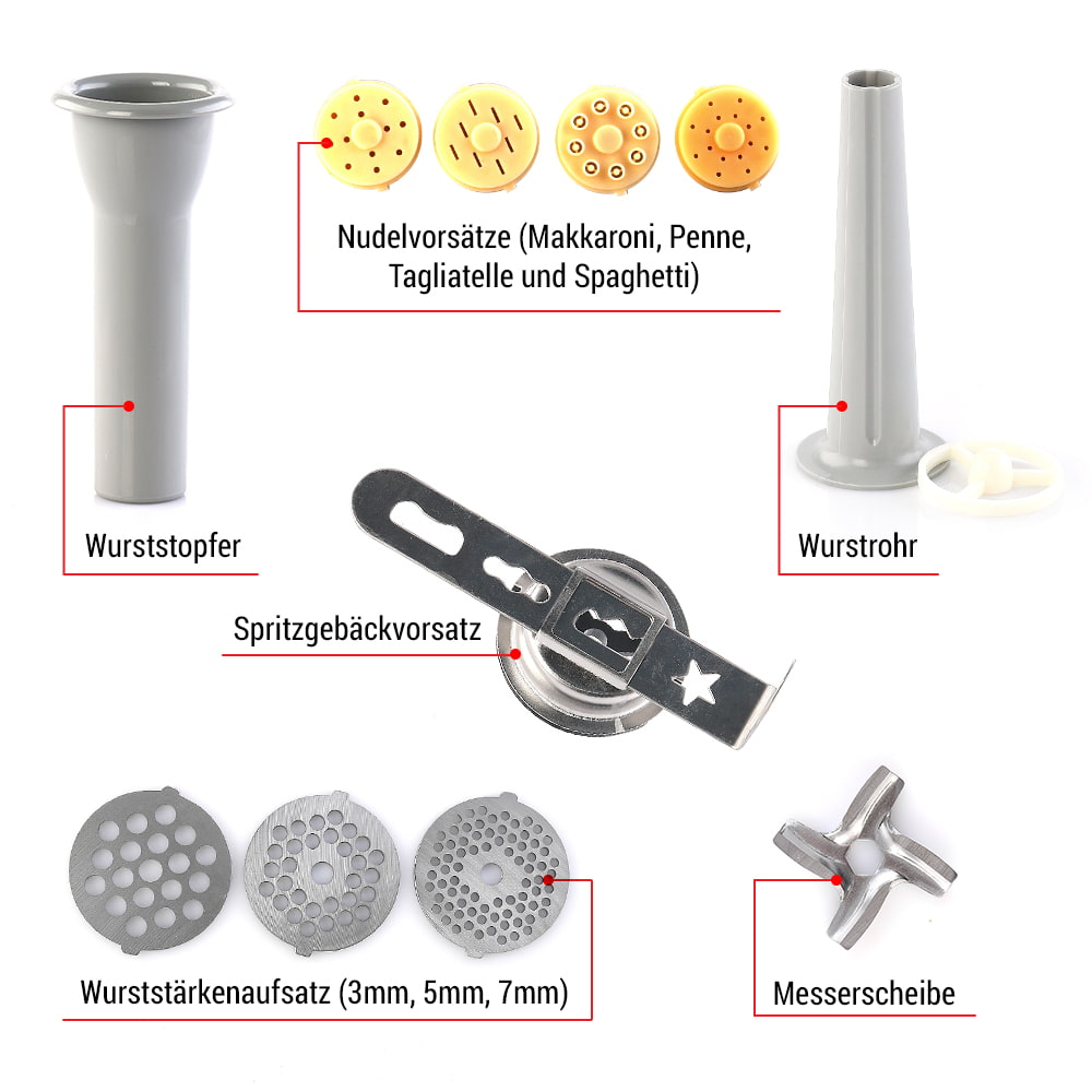 B-Ware BEM Alex Küchenmaschine 3 in 1 mit Zubehör aus Edelstahl 5 L.