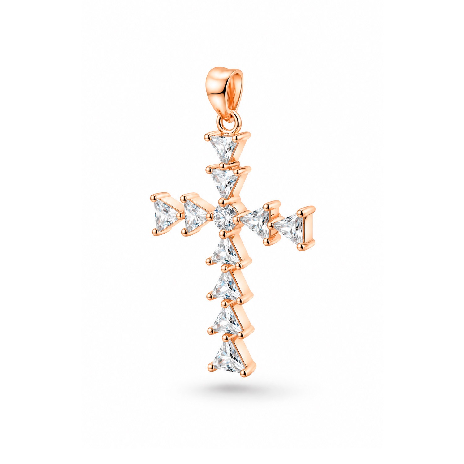 Kreuzanhänger aus Silber 925 mit Zirkonia, 4 x 2 cm, ca. 3 g