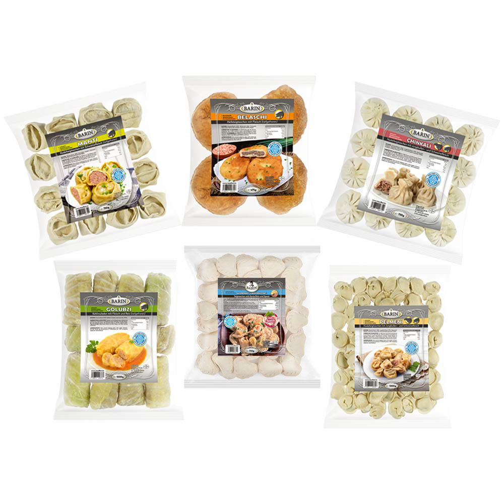 BARIN 6-tlg.-PROBIER-SET - handgemachte Teigwaren aus Tiefkühlsortiment (ca. 4,7 kg)