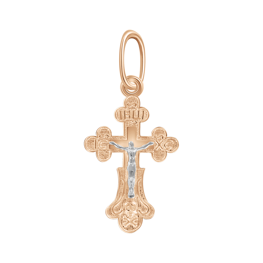 Anhänger-Kreuz, Russisches Rotgold 585, Höhe ca. 25 mm