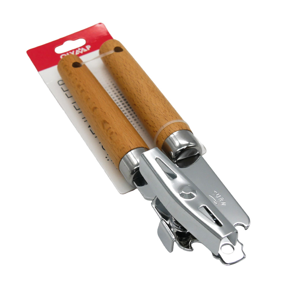 Dosenöffner aus Stahl mit Holzgriff, 20 cm