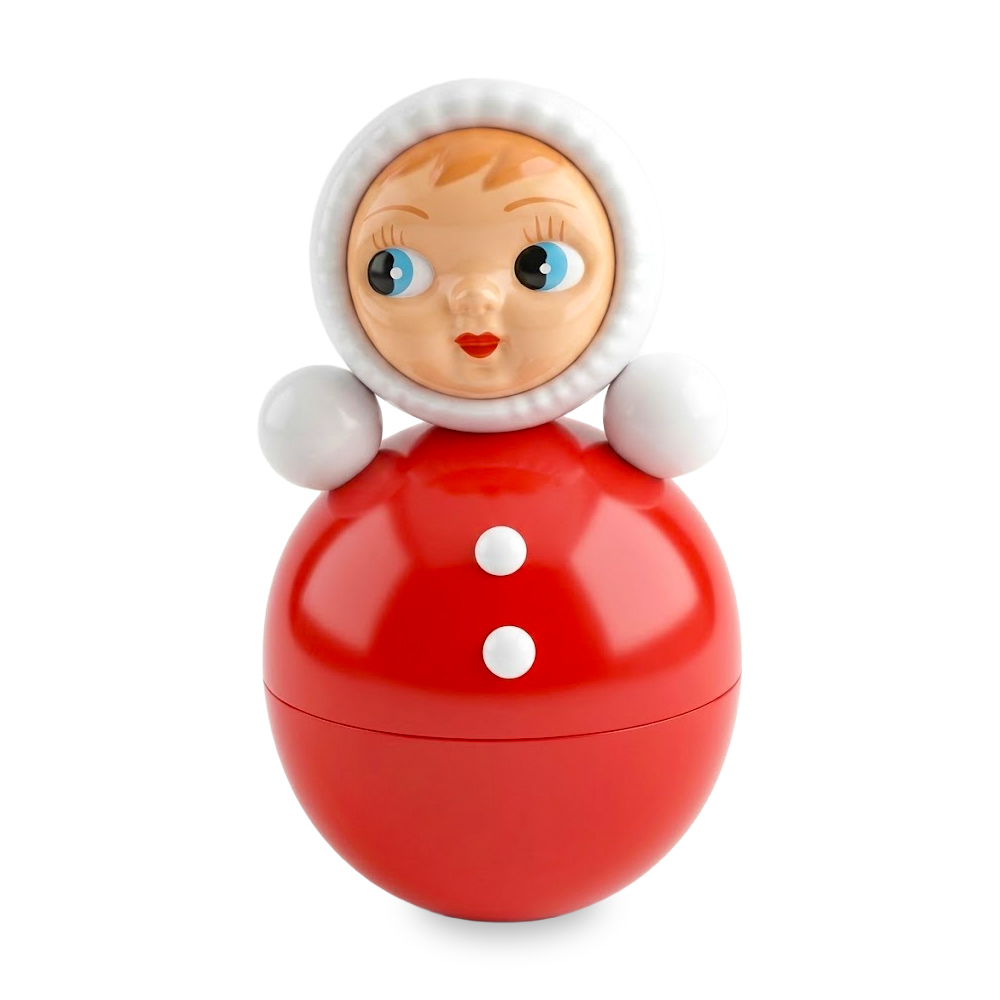 Musikalische Stehaufpuppe, rot, 15 cm