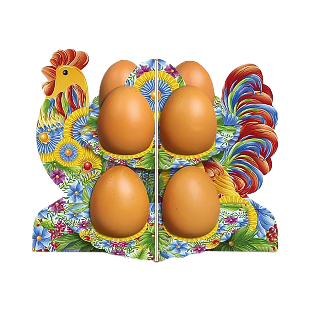 Deko-Ständer für 8 Eier - Petrikowka-Henne