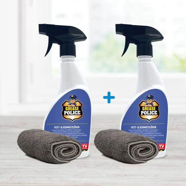 Grease Police Fett- & Schmutzlöser inkl. Mikrofasertuch 500ml + 500ml GRATIS