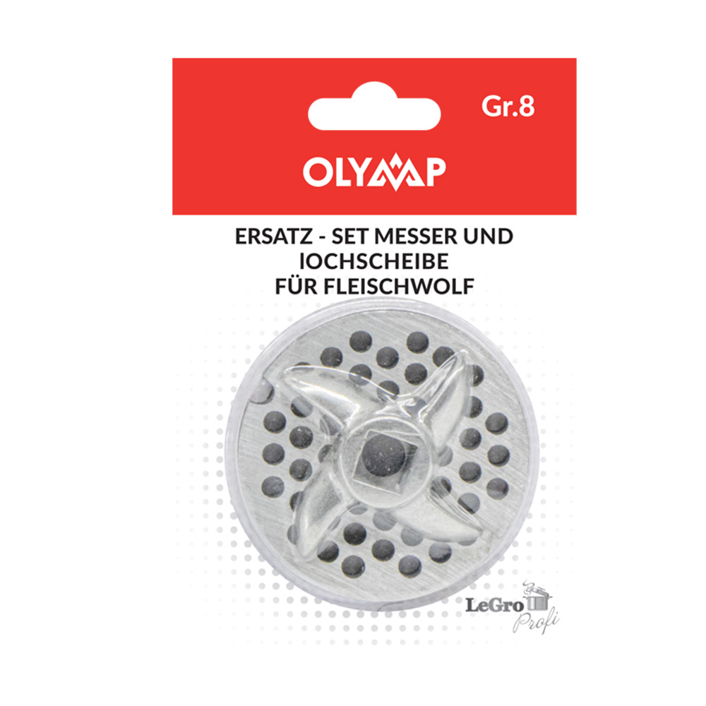 Ersatz-Set Messer und Lochscheibe für Fleischwolf Gr.8