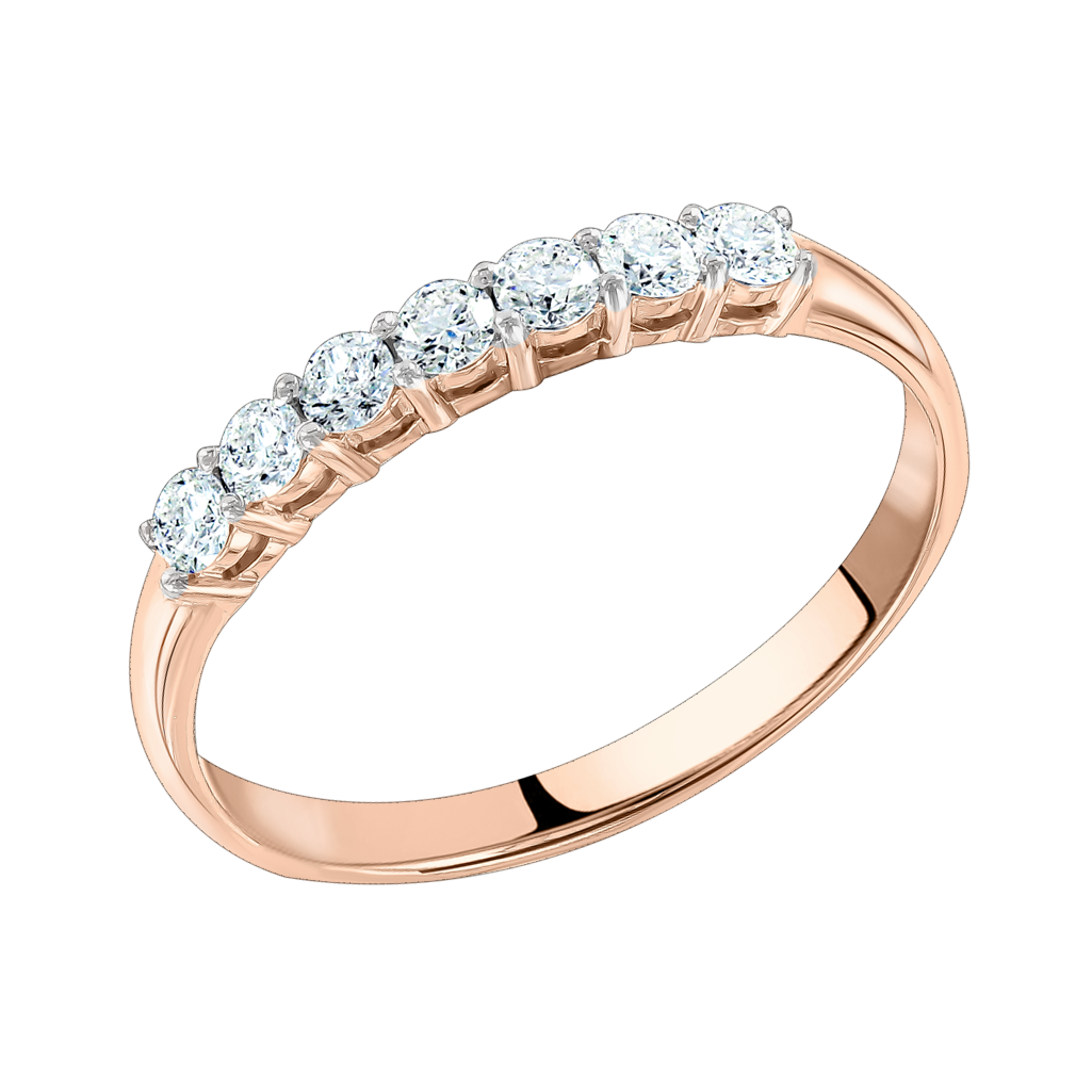 Damenring mit Brillanten, Rotgold 585, Brillanten 7 Stück 0,42 ct. GSI