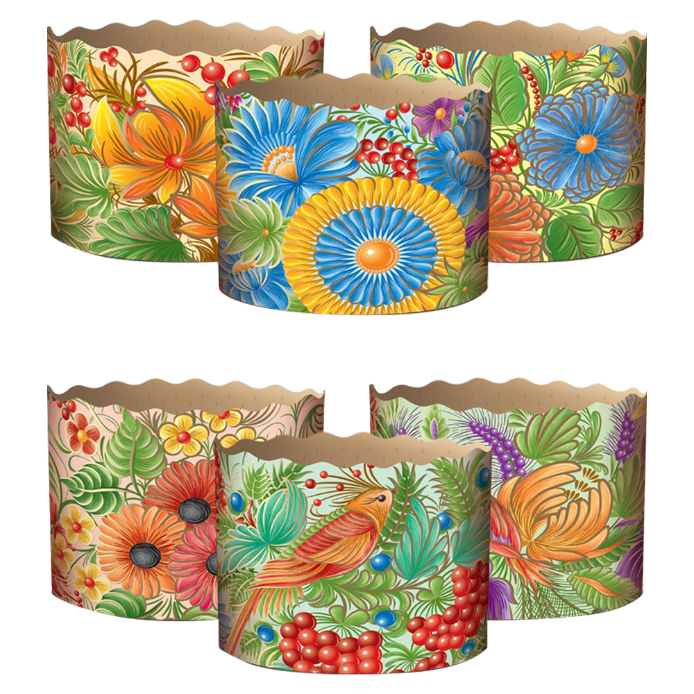 Backform-Set  für Osterkuchen "Petrikovka" 50 St., aus Backpapier (H 8,5cm, ∅ 13cm)