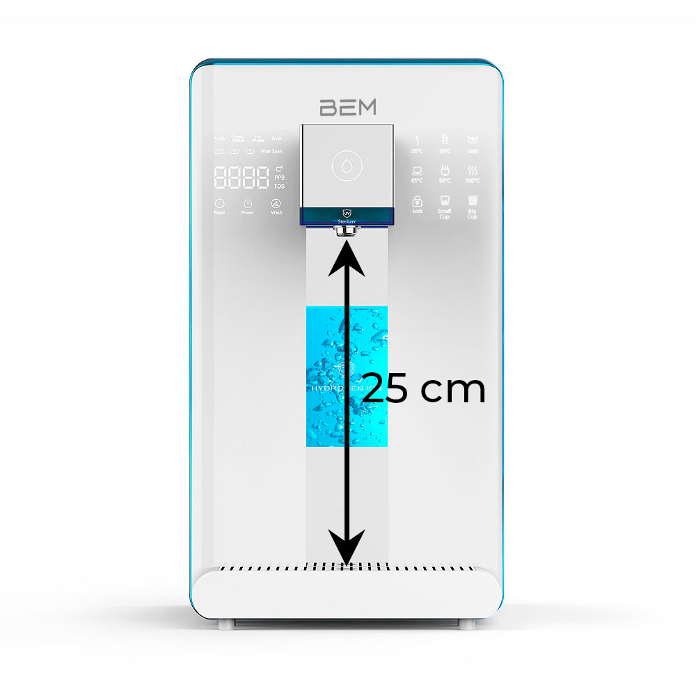 BEM IDA Osmose Tischwasserfilter inkl. UV- Lampe und Hydrogen-Generator, o. Behälter