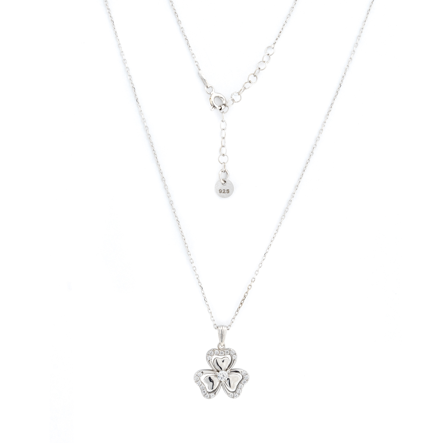 Collier aus 925 Silber mit einem Blumen-Anhänger mit Swarovski Zirkonia