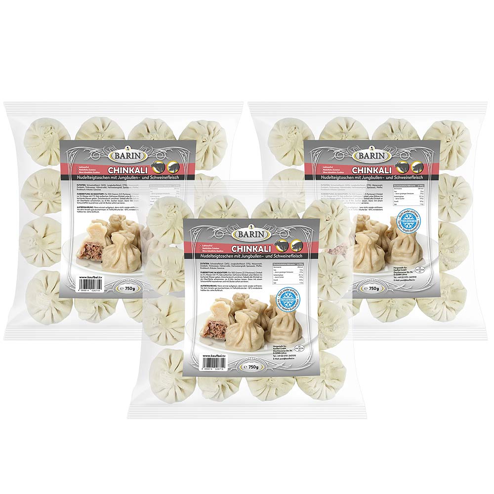 BARIN-Set: 3 x Chinkali mit Schweine- und Jungbullenfleisch (gesamt Netto 2,25kg)
