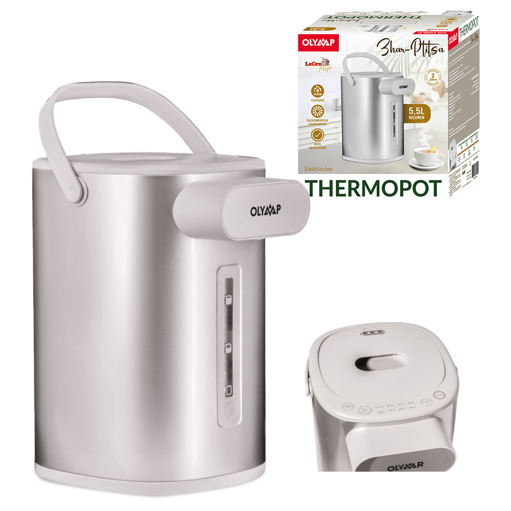 Elektrischer Thermopot mit Temperaturregelung, 1600W, 5,5L