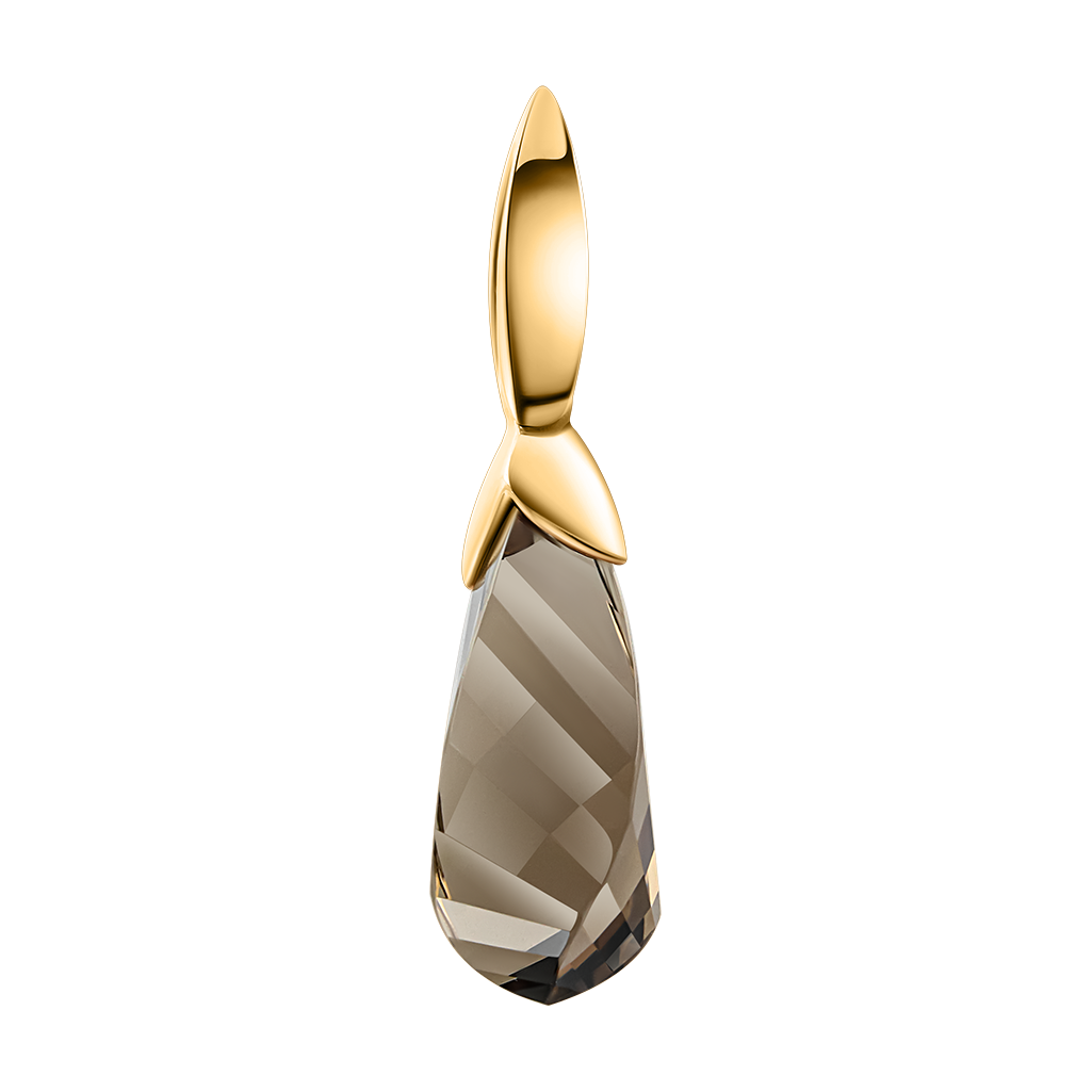 Anhänger, Gelbgold 585, mit Rauchquarz, Höhe ca. 34 mm