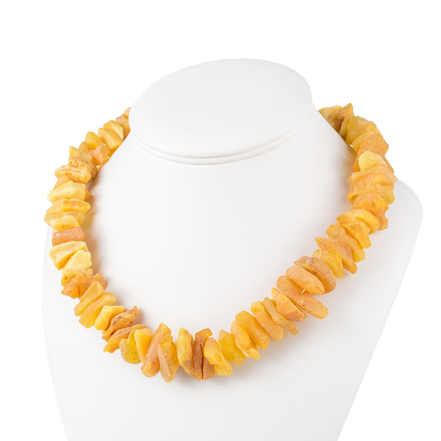 AmberProfi Großes Collier aus unbehandeltem hellen Bernstein