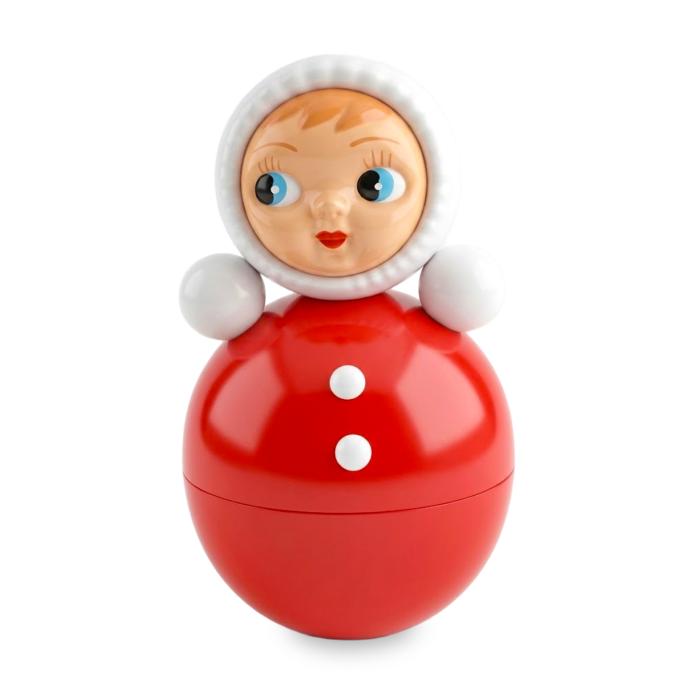 Musikalische Stehaufpuppe, rot, 15 cm