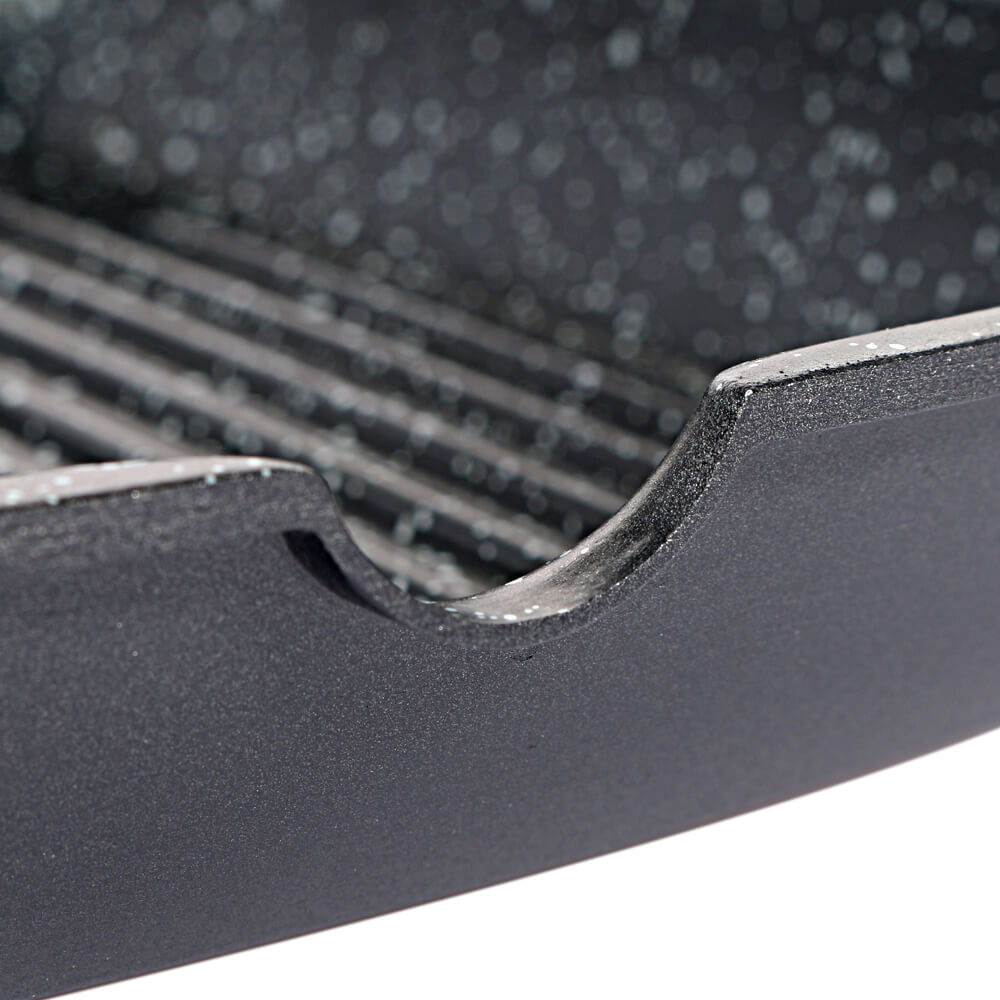 Grillpfanne mit Marmorbeschichtung 24cm Schwarz