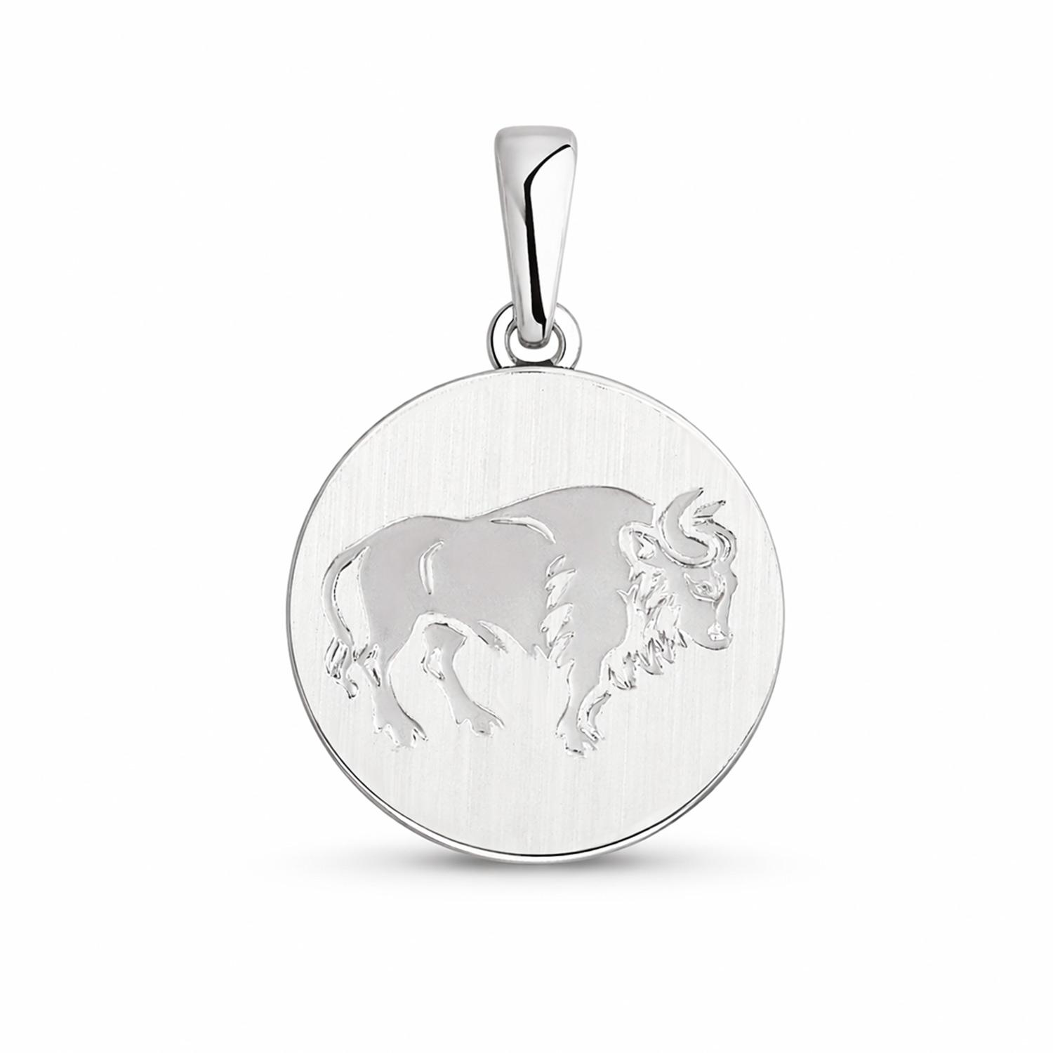 Attraktiver Anhänger Sternzeichen - Stier 21.04 - 20.05, Silber 925, Durchmesser ca. 16 mm, Höhe ca. 24 mm