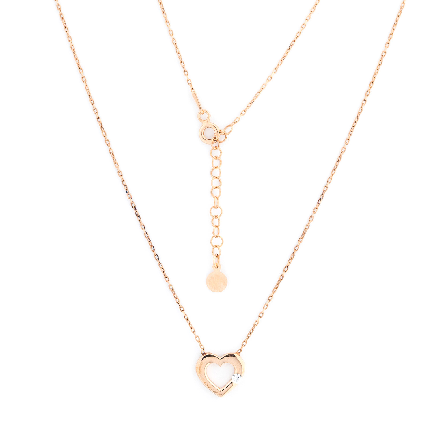 Collier aus 925 Silber mit einem Herz-Anhänger aus Swarovski Zirkonia, vergoldet