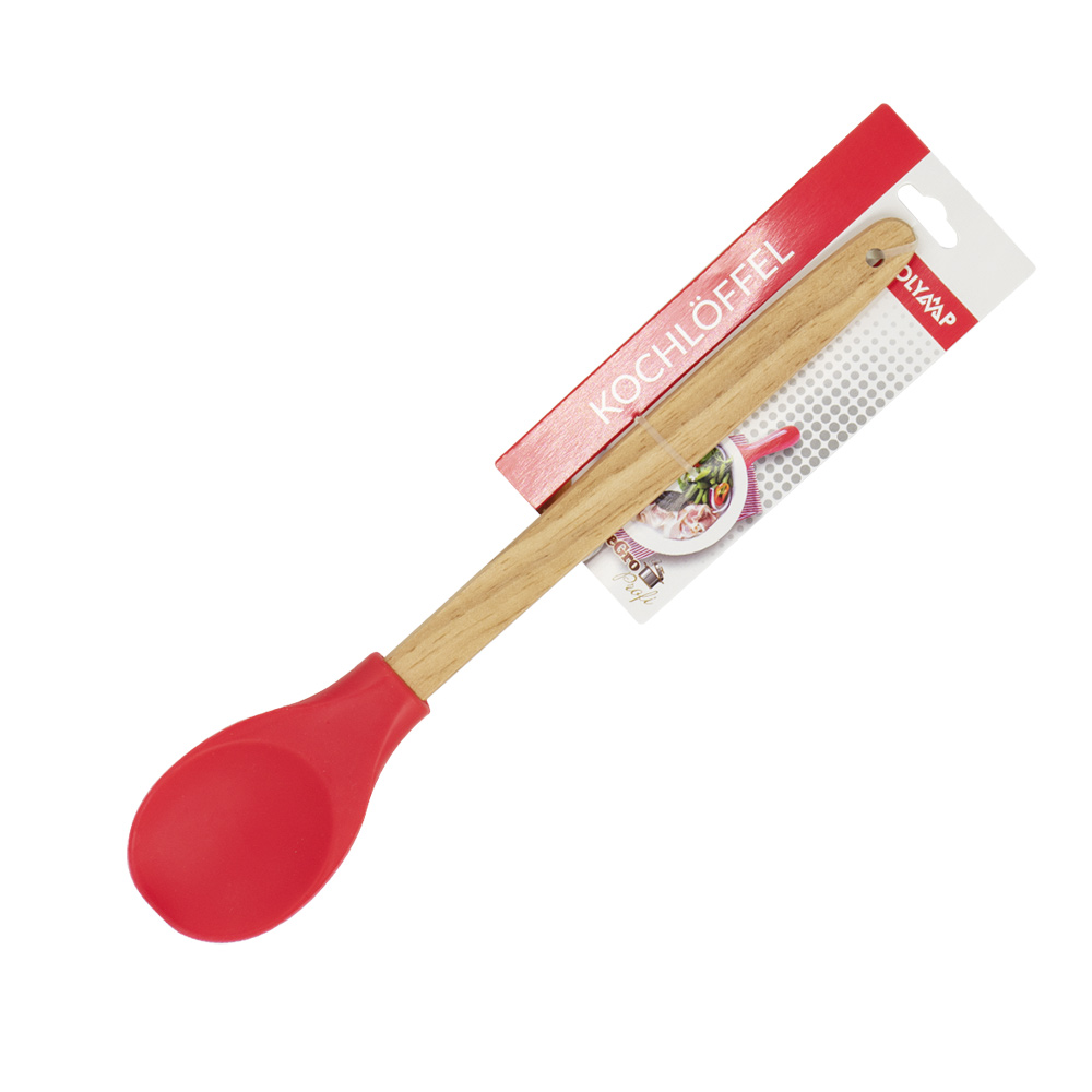 Kochlöffel aus Silikon mit Holzgriff