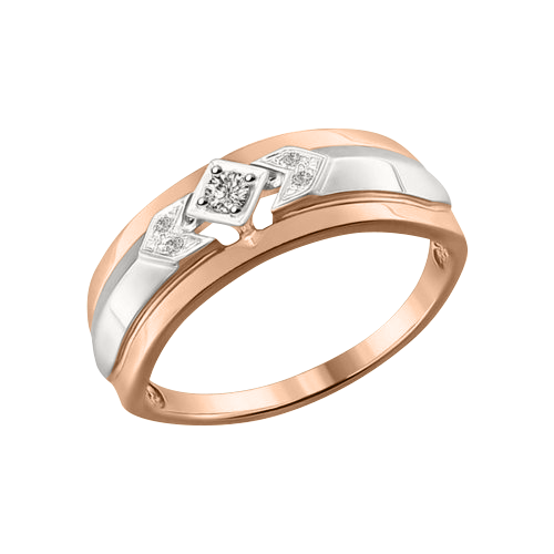 attraktiver Damenring aus 585er Rotgold mit Brillanten 0,069 ct. WSI