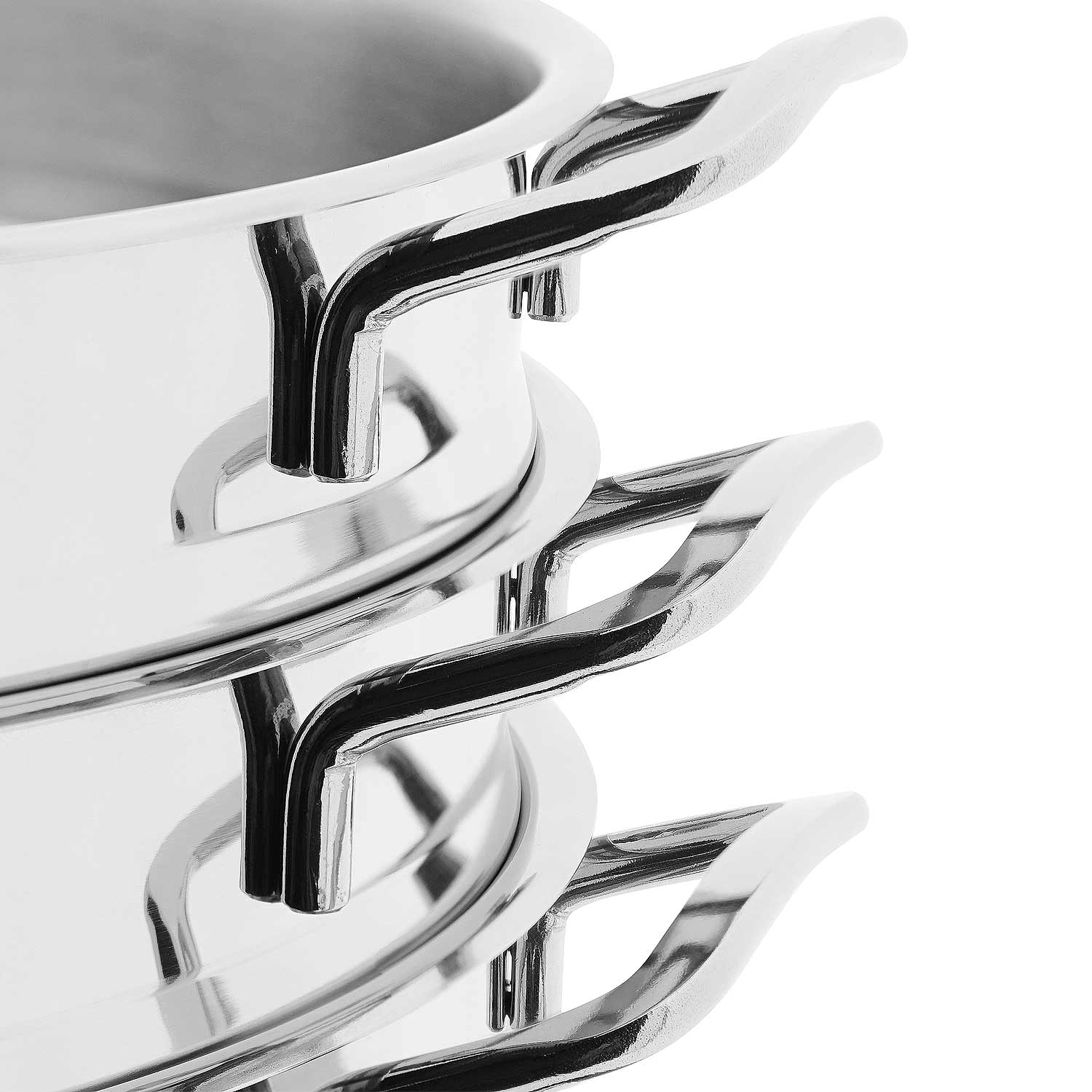 BEM Dampfkocher aus Edelstahl 18/10 mit Glasdeckel, 6-tlg., 28 cm