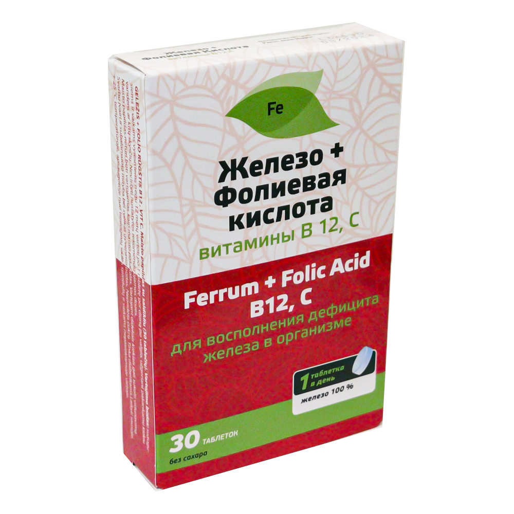 Fe Eisen + Folsäure, 30 Tabletten