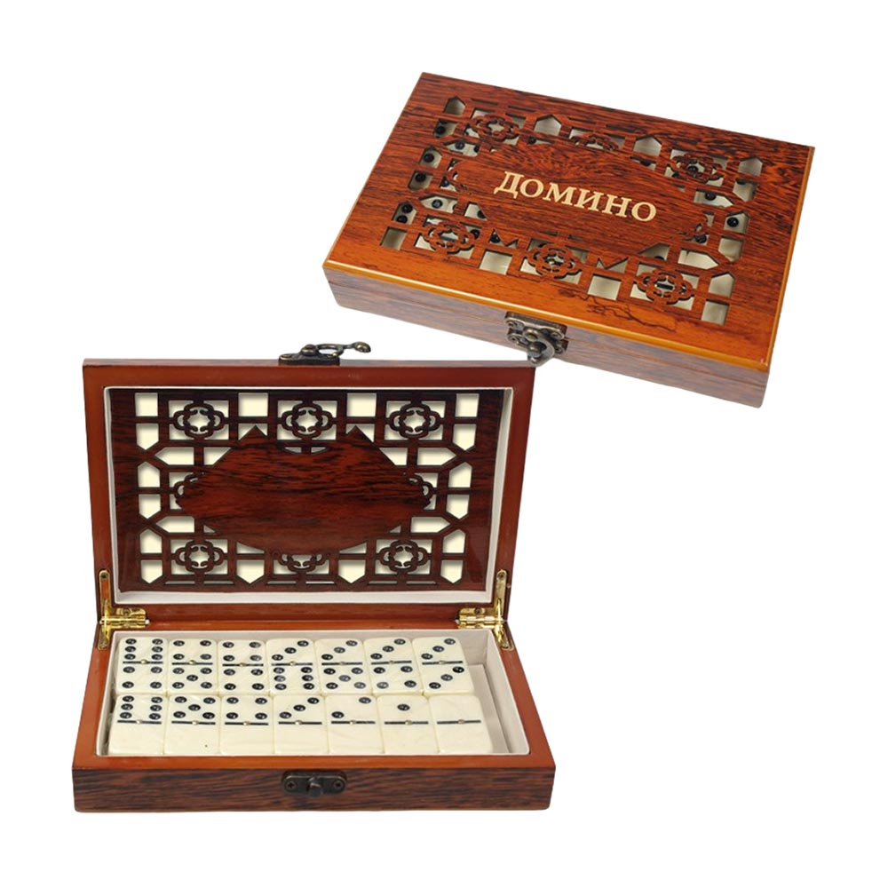 Spiel "Domino",  in Holzkiste 20 x 12 x  4 cm