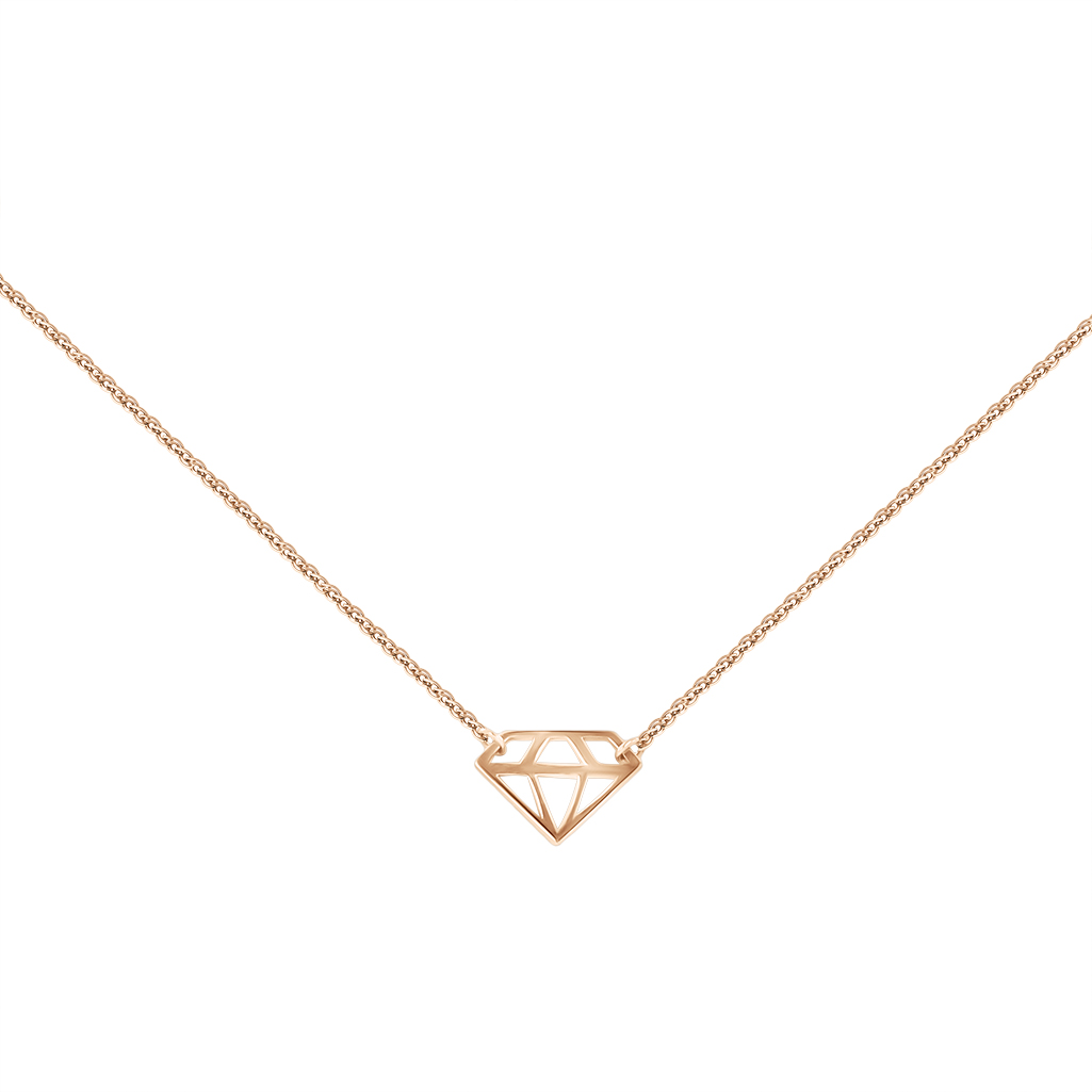 Kette mit Anhänger, Russisches Rotgold 585, Anhängerlänge ca. 9 mm, Kettenlänge ca. 43-45 cm