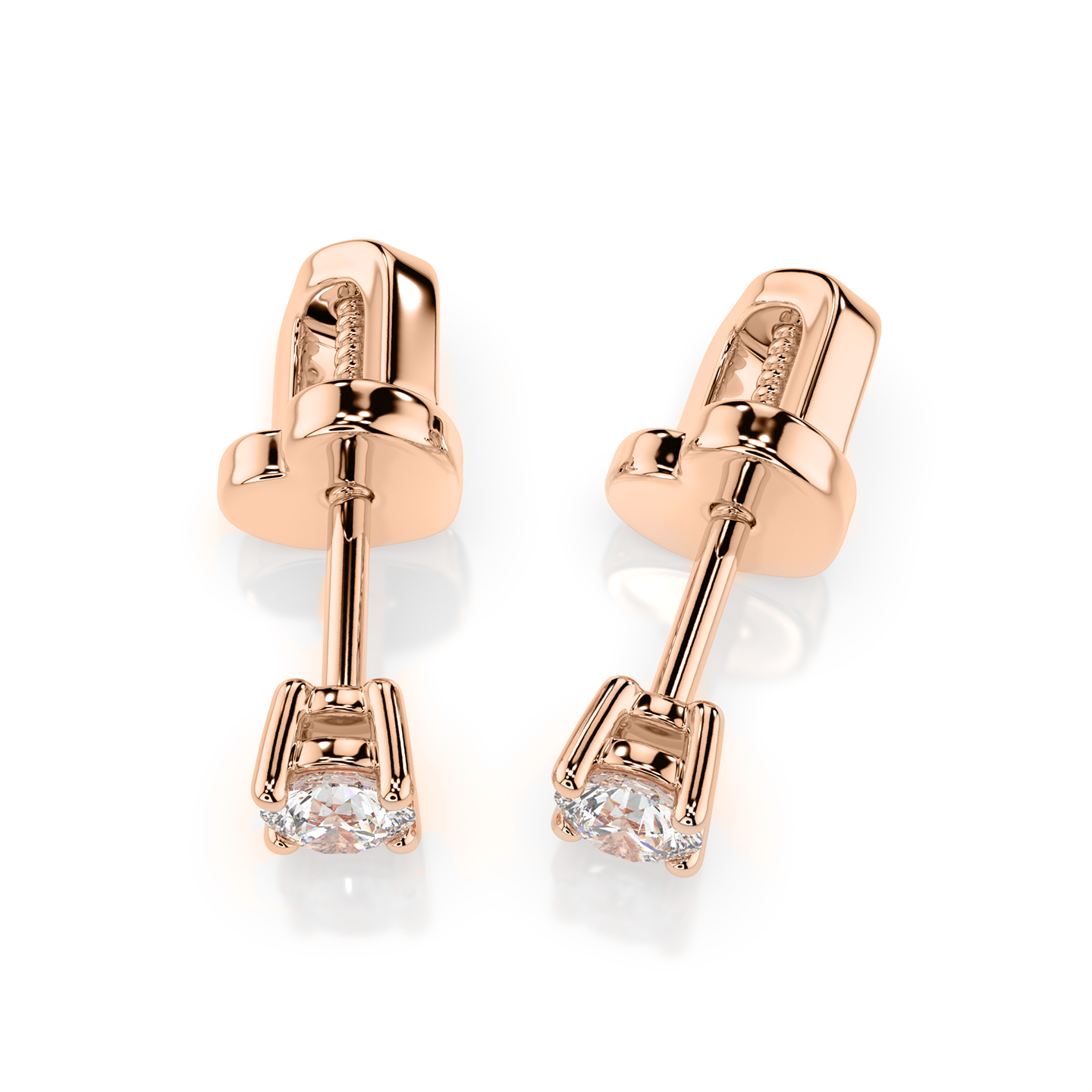 Ohrstecker aus 585 Rotgold mit Brillanten ca. 0,20 ct. GSI, Durchmesser ca. 3 mm